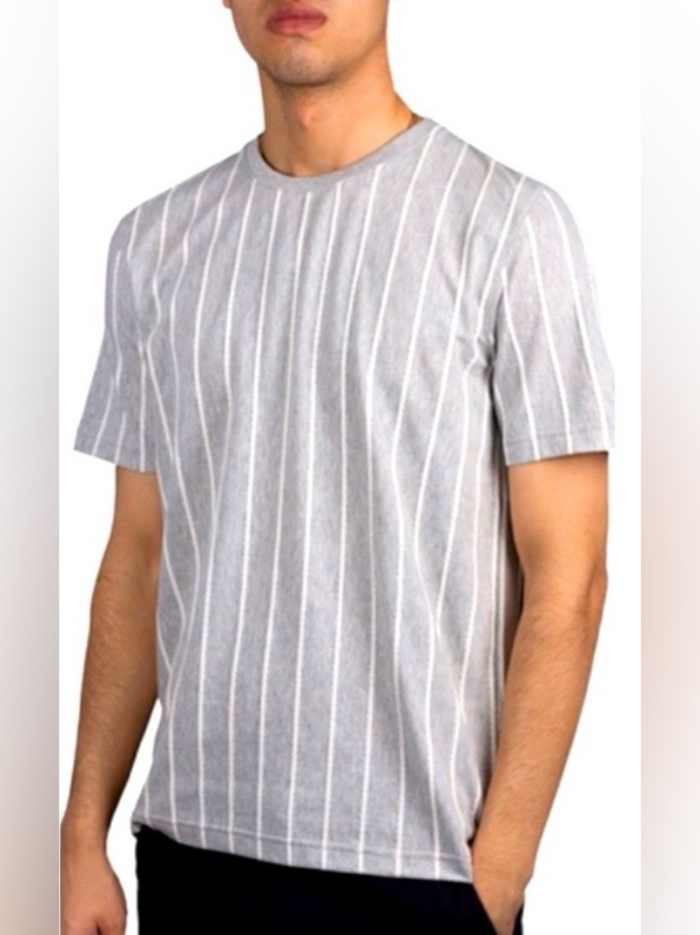Ted Baker Mens Grey Oxberry Stripe T-Shirt Size 2 (US S)